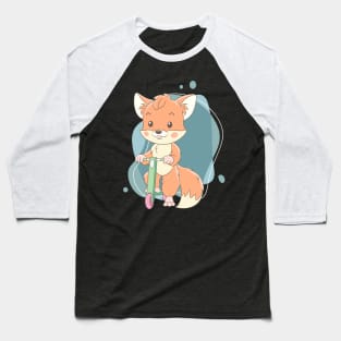 Cute and Smart Cookie Sweet fox riding on a scooter cute baby outfit Baseball T-Shirt